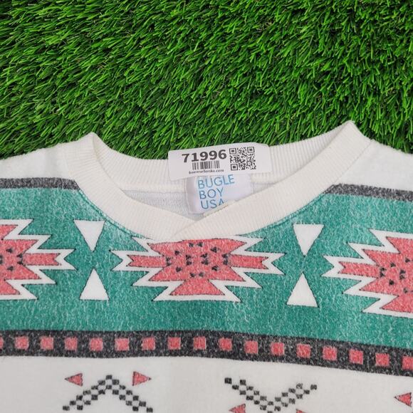 Vintage Native-American Sweatshirt Womens Medium 20x21 Green - Picture 9 of 10